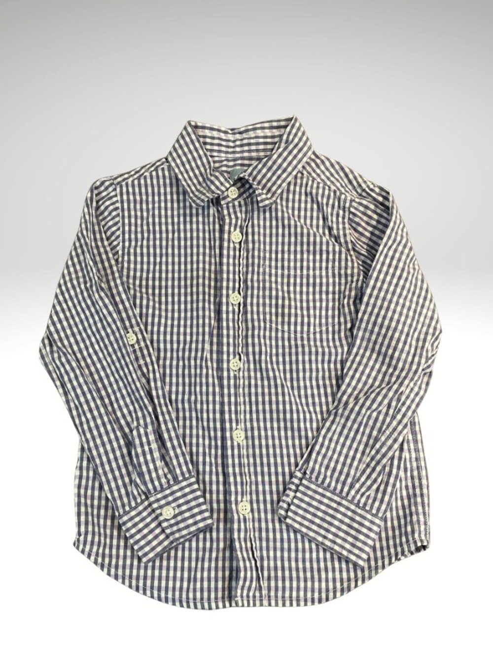 Baby GAP Boys Gingham Poplin Button Down Long Sleeve Shirt Size 5 (SKU: 153B)